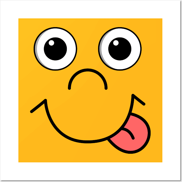 Funny Naughty Cute Happy Smiling Cartoon Face Wall Art by Teeziner